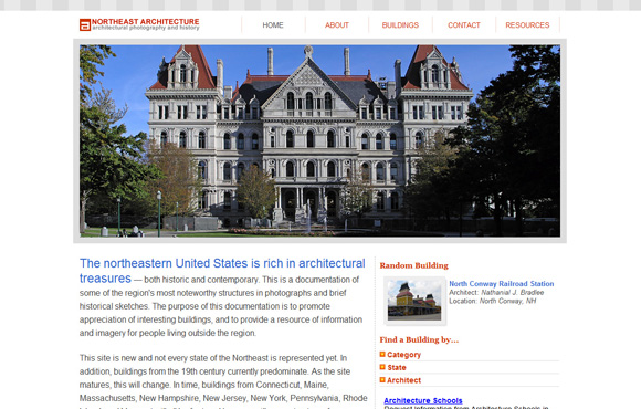 Northeast Architecture Web Site Screenshot