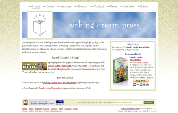 Waking Dream Press Web Site Screenshot